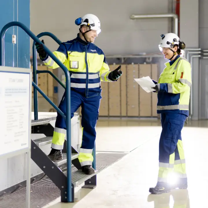 Two people in a CHP plant
